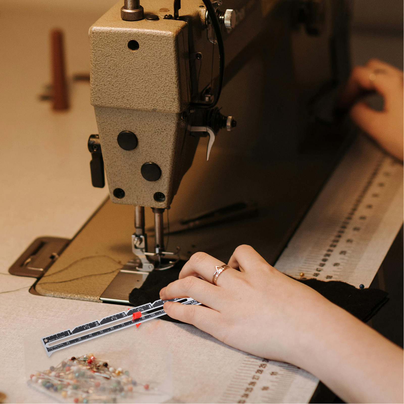 Sewing Knit - 12Pcs Metal Seam Gauge Rulers Sliding