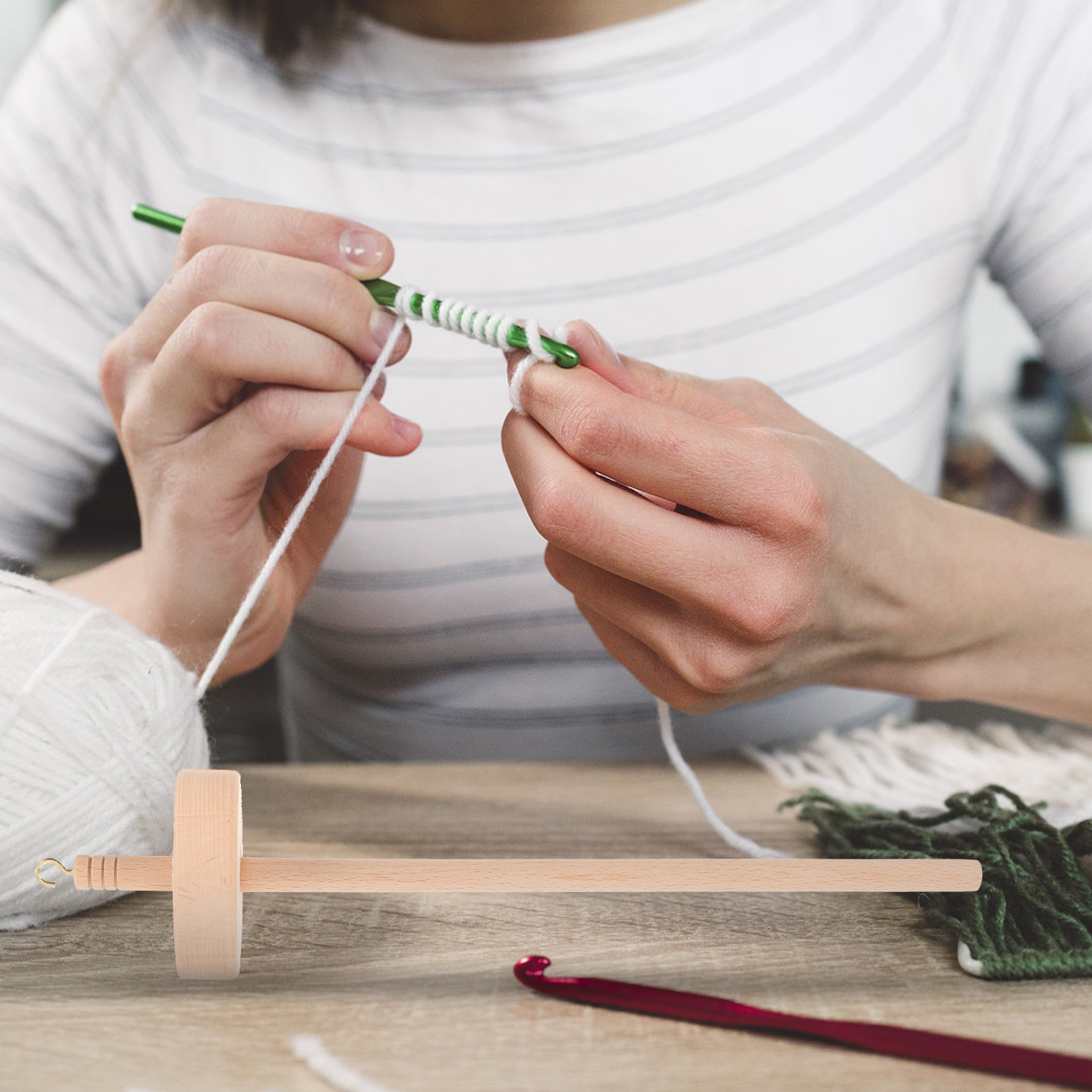 Wood Drop Spindle Wooden Yarn  - Sewing Knit recension och pris