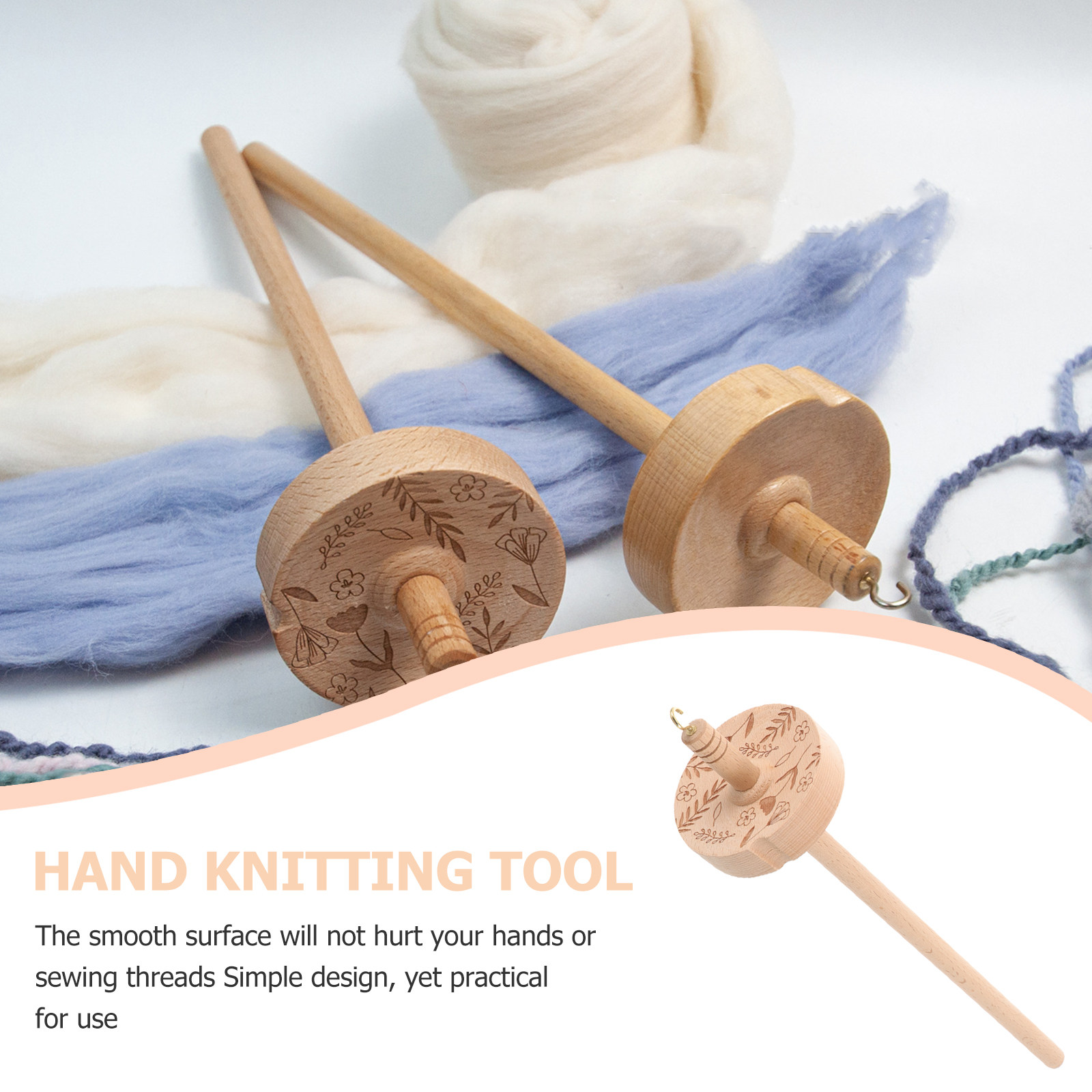 Wood Drop Spindle Wooden Yarn  - Sewing Knit recension och pris