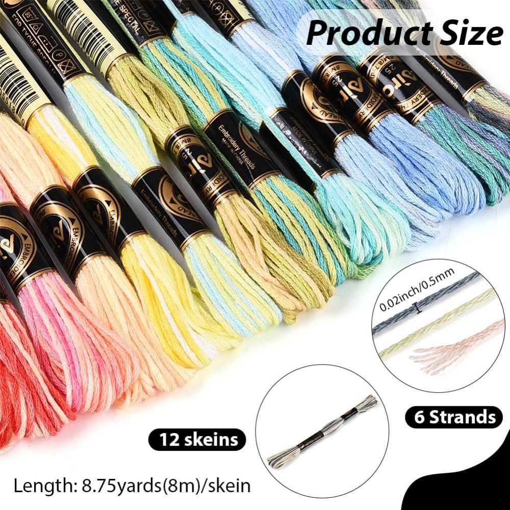 12 Skeins 105 Yards 6 Ply Vari - Embroidery Floss Thread recension och pris