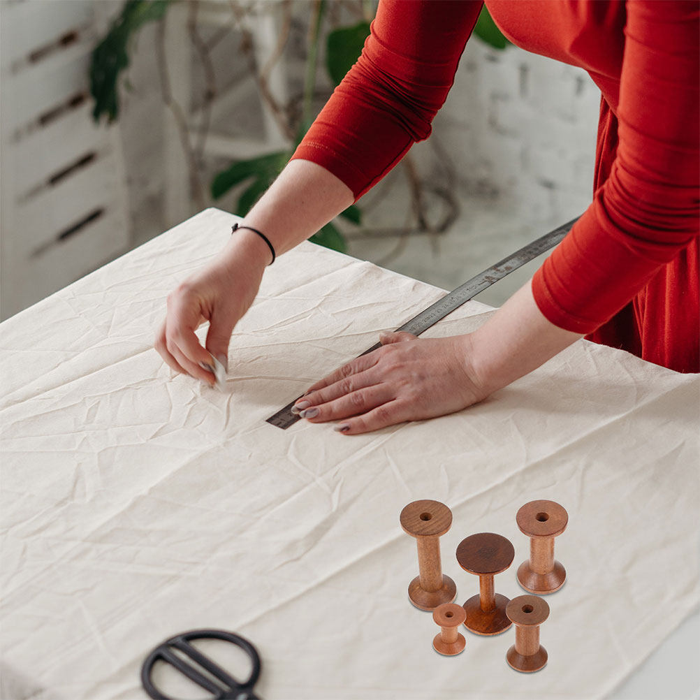 7Pcs Wooden Bobbins Set Space  - Sewing Knit recension och pris