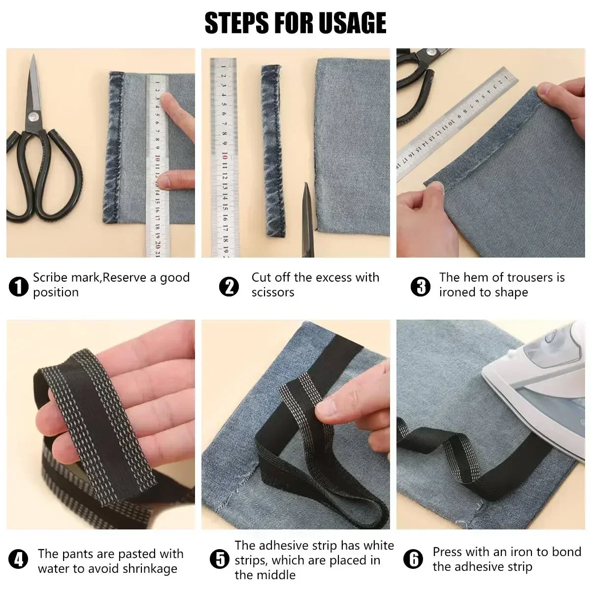 78.74inch Pants Edge Shorten S - Interfacing Iron On recension och pris