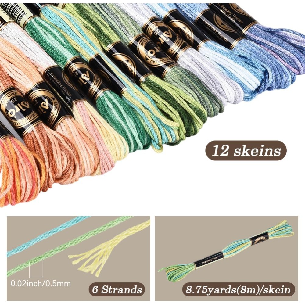 12 Skeins 105 Yards Cross Stit - Embroidery Floss Thread recension och pris