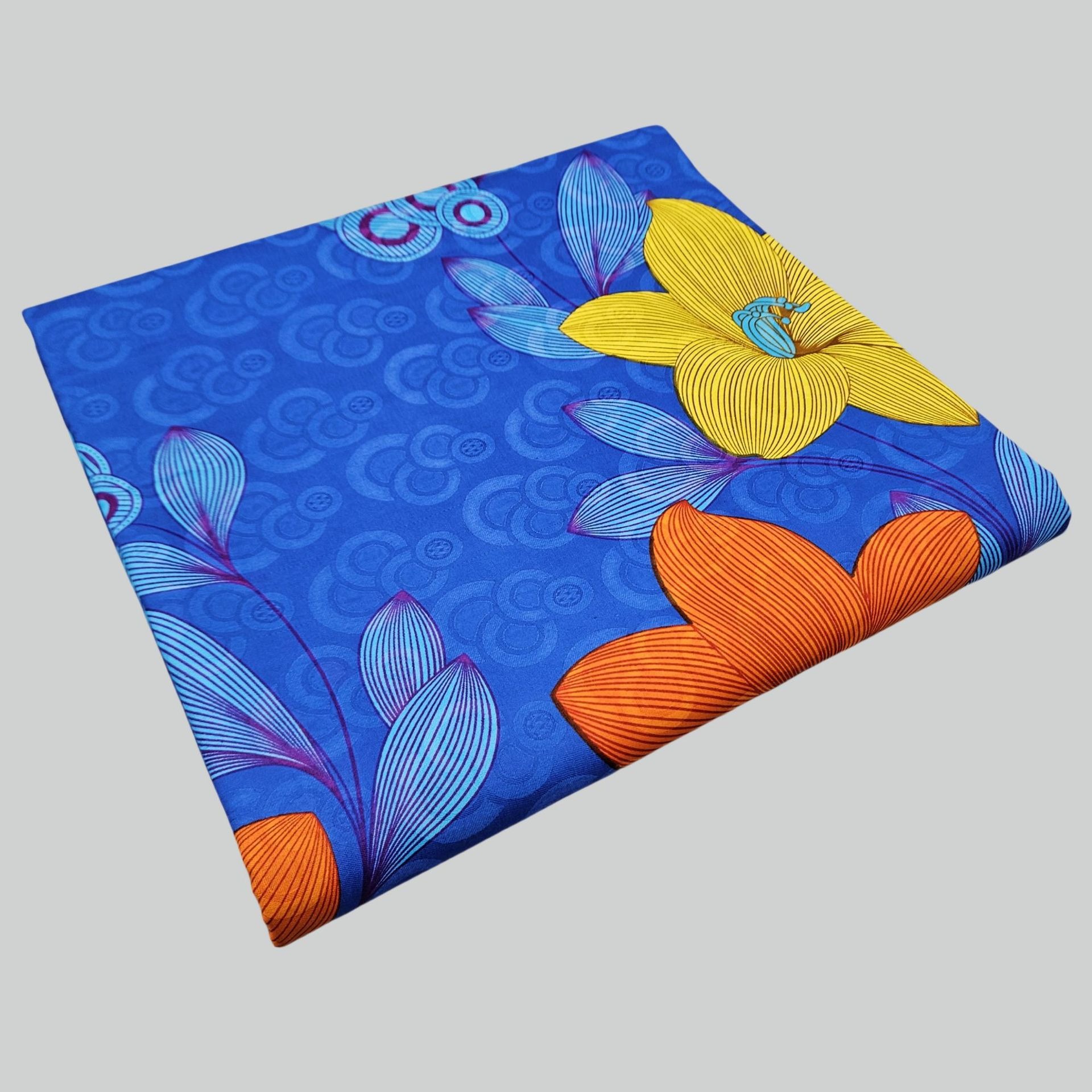 Floral Printed on Purple Blue  - Sewing Batik recension och pris