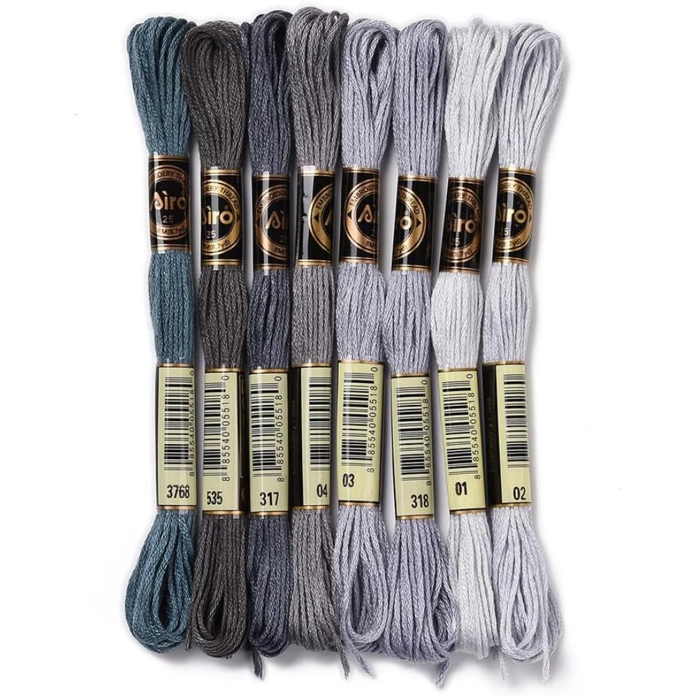 8 Skeins 70 Yards Grey Friends - Embroidery Floss Thread recension och pris