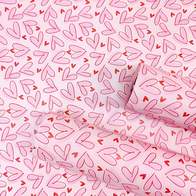 50 Sheets Bright Pink Heart Ti - Pattern Tissue Paper recension och pris