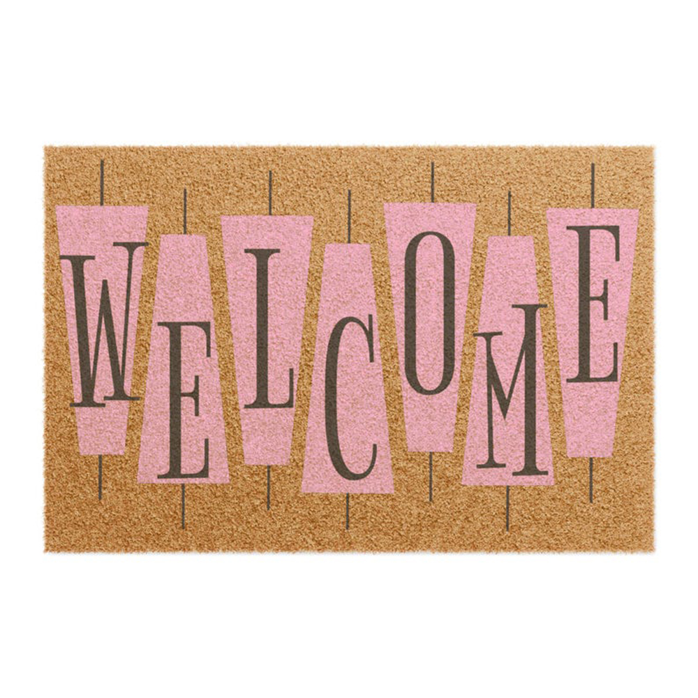 Retro Pink Cute Doormat Welcom - Century Textile & Sewing Supply Photos recension och pris