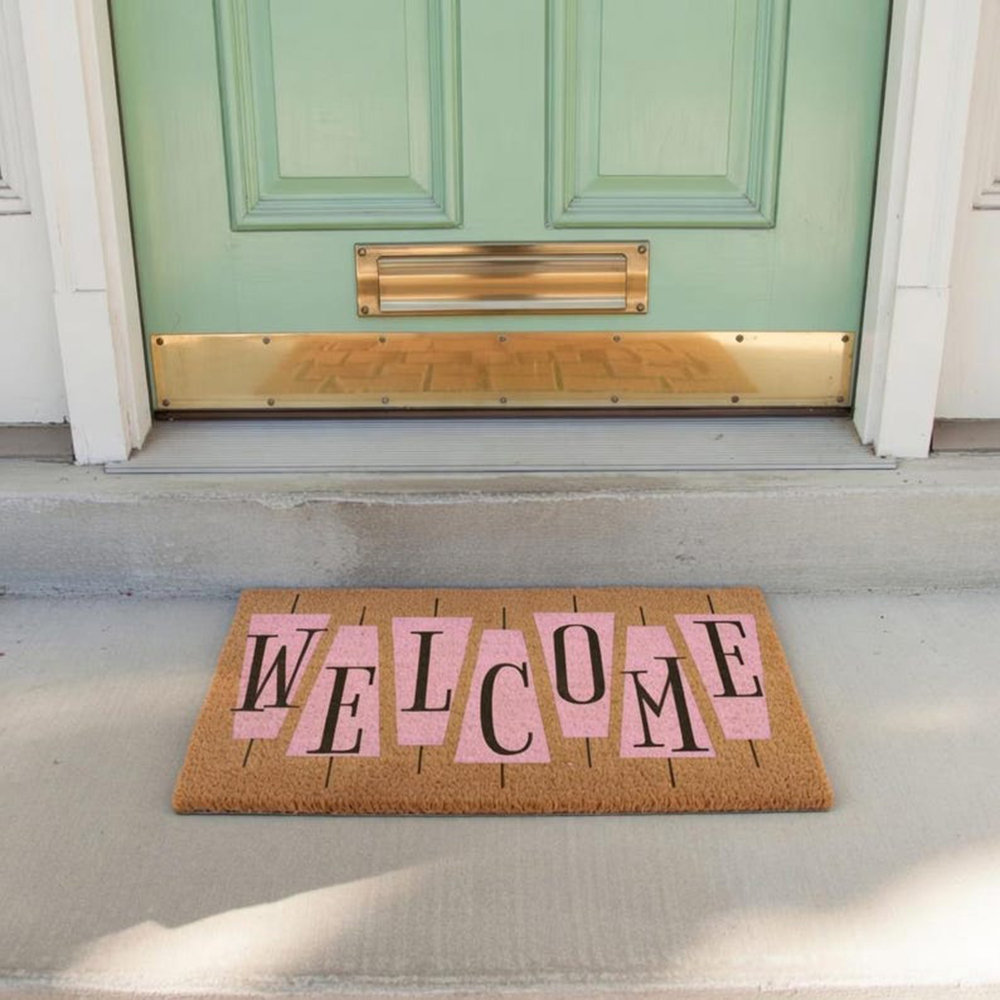Retro Pink Cute Doormat Welcom - Century Textile & Sewing Supply Photos recension och pris